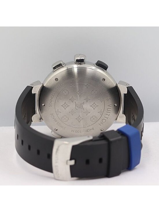Louis Vuitton Tambour Regatta Quartz Chrono Smoseco Date Blue Dial Watch Kzk main image 4